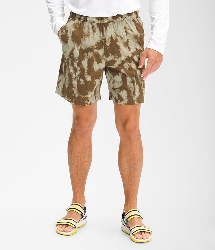 The North Face Shorts Printed Class V Pull-On Olive - Mens - Thailand NOKCW-4160